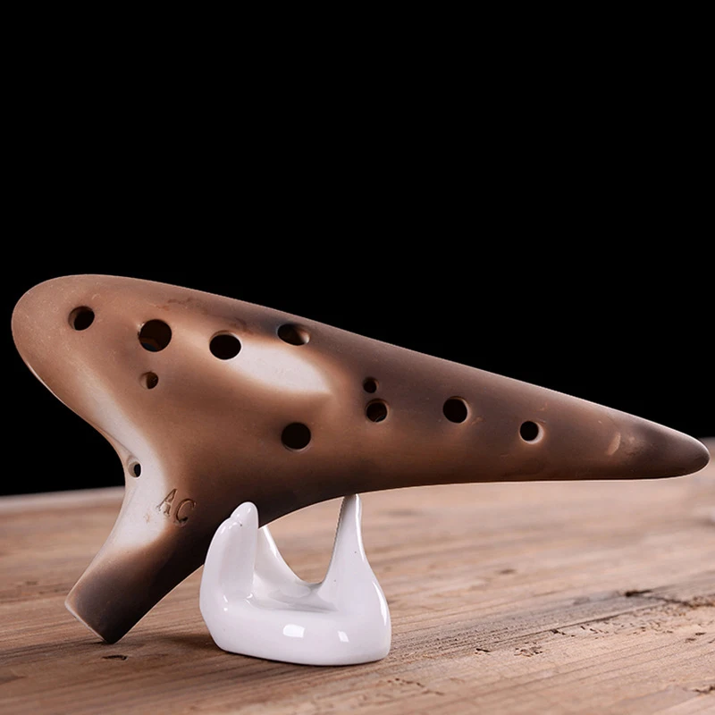 Керамический музыкальный инструмент с 12 отверстиями для клубники Ocarina Alto C Key