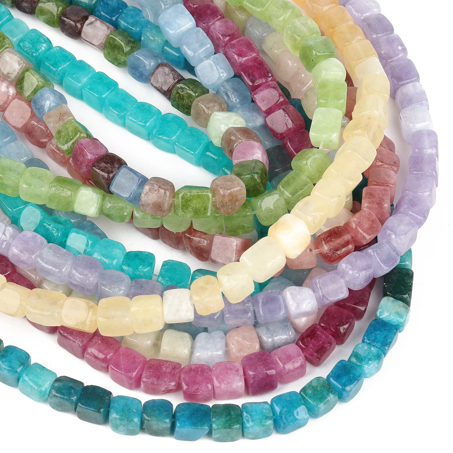 

Amazonite Amethysts Tourmaline Agates Beads Natural Stone Square Beads for Jewelry Making Bulk DIY Bracelet Charms Accessories