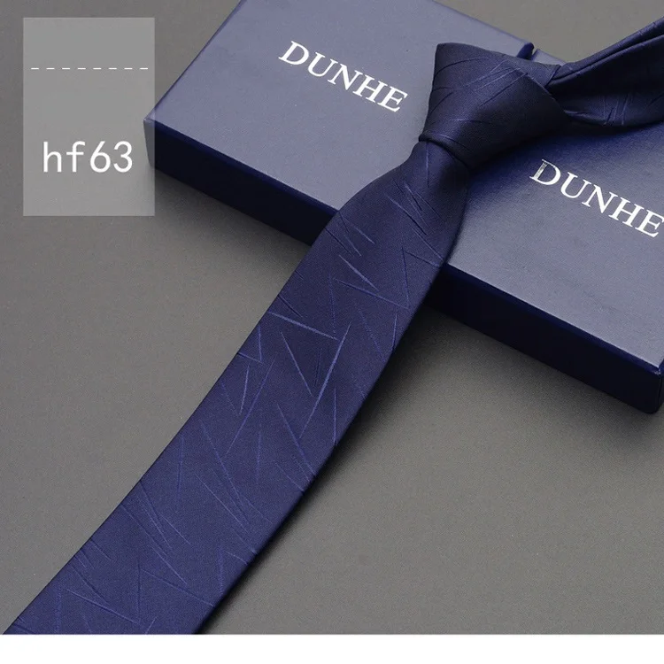 High Quality New Silk Formal Wedding Ties for Men Tie slim 6cm Necktie Designers Brand Deep Blue Neck Tie with Gift Box