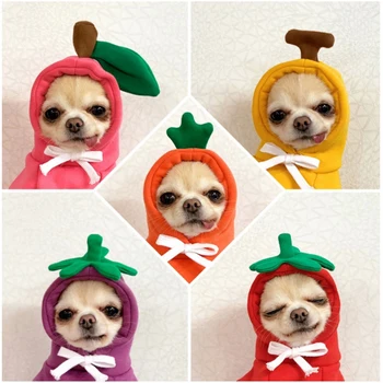 

Pet Fruit Transformation Suit Cat Autumn and Winter Polar Fleece Wool New Frog Sweater Dog Apple Banana Carrot Suit Halloween