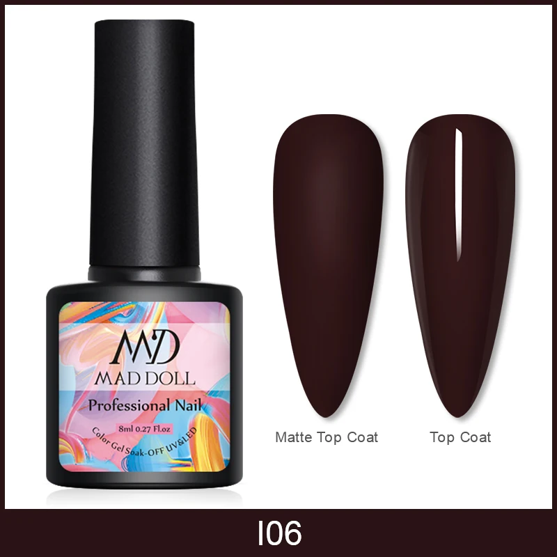 MAD DOLL 1 бутылка 8 мл УФ-гель для ногтей сладкие розовые фиолетовые цвета замочить от УФ-гель-лака One-shot длительный гель для ногтей - Цвет: I06