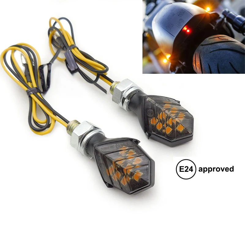 

E-marked IP68 Waterproof Motorcycle mini LED Turn Signal Light 12v Amber Blinkers Indicator Rear Lights Accessories