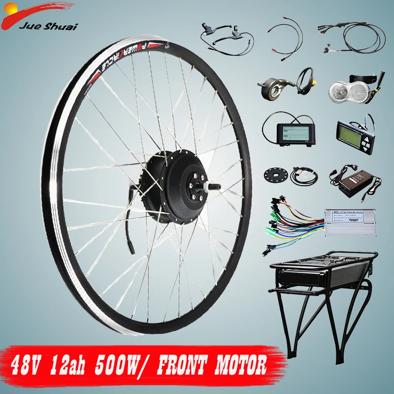 

Electric Bike Conversion Kit 48V 500W 12AH Lithium Battery Motor Wheel Brushless Hub Powerful Ebike Kit Bicicleta Electrica Kit