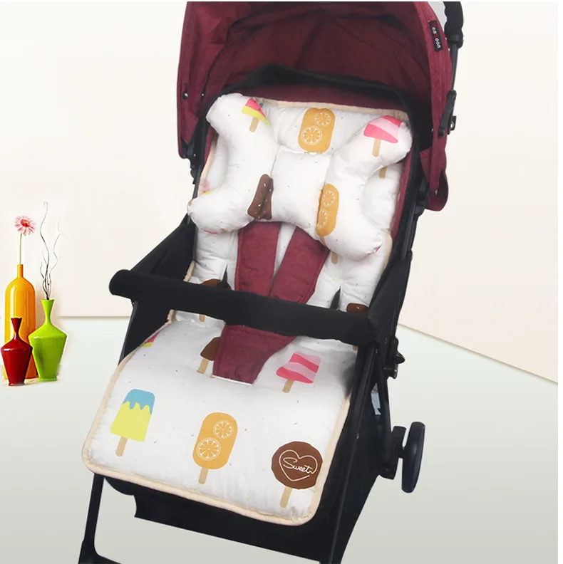 Cojín de cochecito de bebé suave con almohada, alfombrilla de algodón para asiento de cochecito, accesorios, almohadilla cálida para asiento de carro, protección