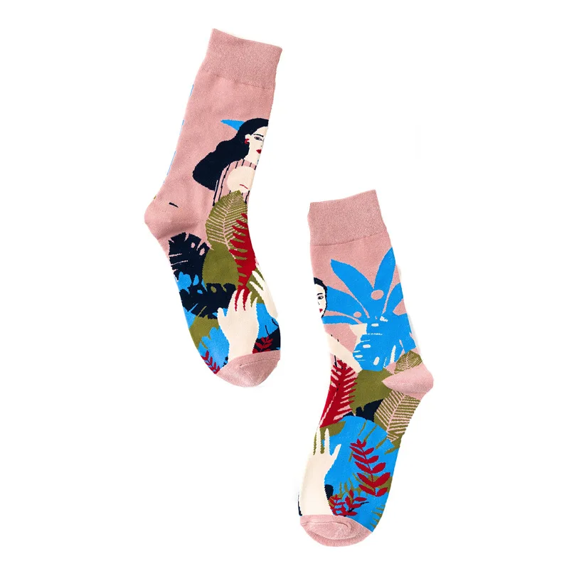 Новые европейские американские Брендовые женские счастливые носки цветные забавные парные носки Psychedelic Illustration Series - Цвет: 5