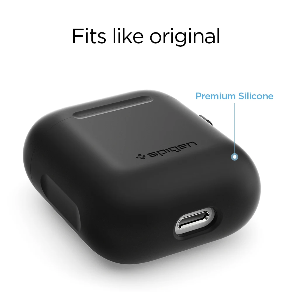 Spigen силиконовый чехол для AirPods зарядный чехол 2-го/1-го поколения-тонкий легкий карманный прочный силиконовый чехол
