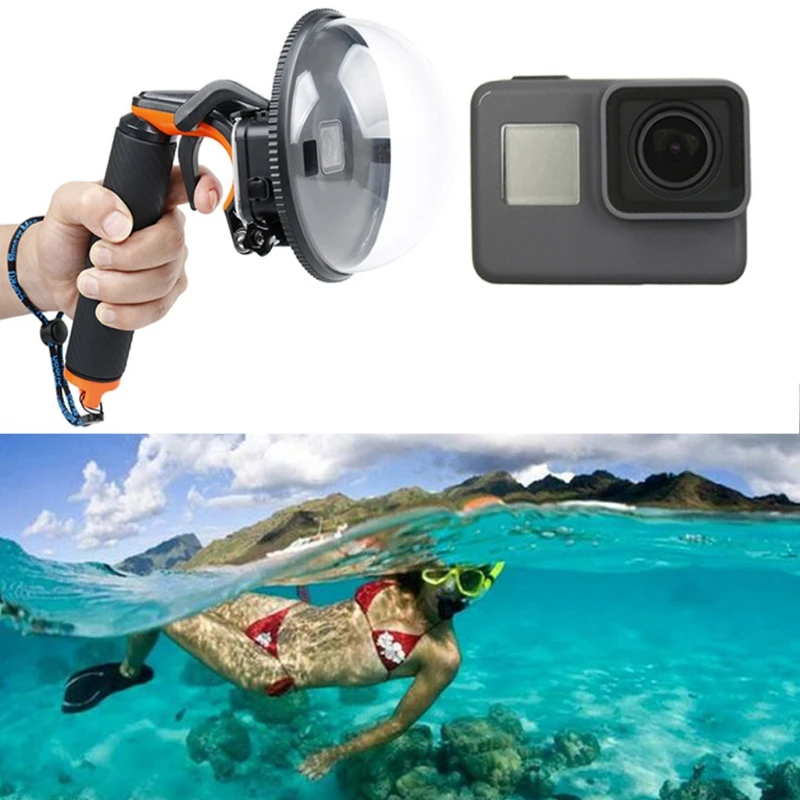 

1 Set New Diving Dome Port Waterproof Housing Case Cover For GoPro Hero 5/6 Camera Trigger