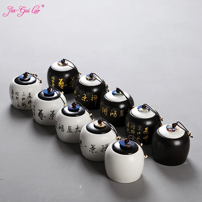 

JIA-GUI LUO Tea Storage Ceramic Tea Caddies Tea Organizer Tea Bag Storage Box Tea Box Coffee Container Tea Tin D114
