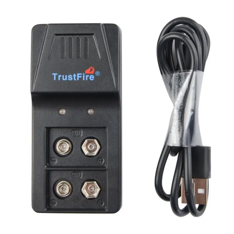 

TrustFire Intelligent Charger 2 Slots 9V Battery Charger with Micro USB Port for 9V Li-ion NI-MH NiMH Batteries 9VBC01