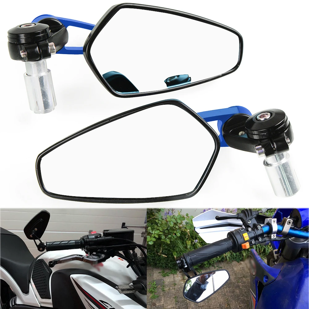 Motorcycle Mirror Handle Bar End Rearview Side Mirrors Motor For 