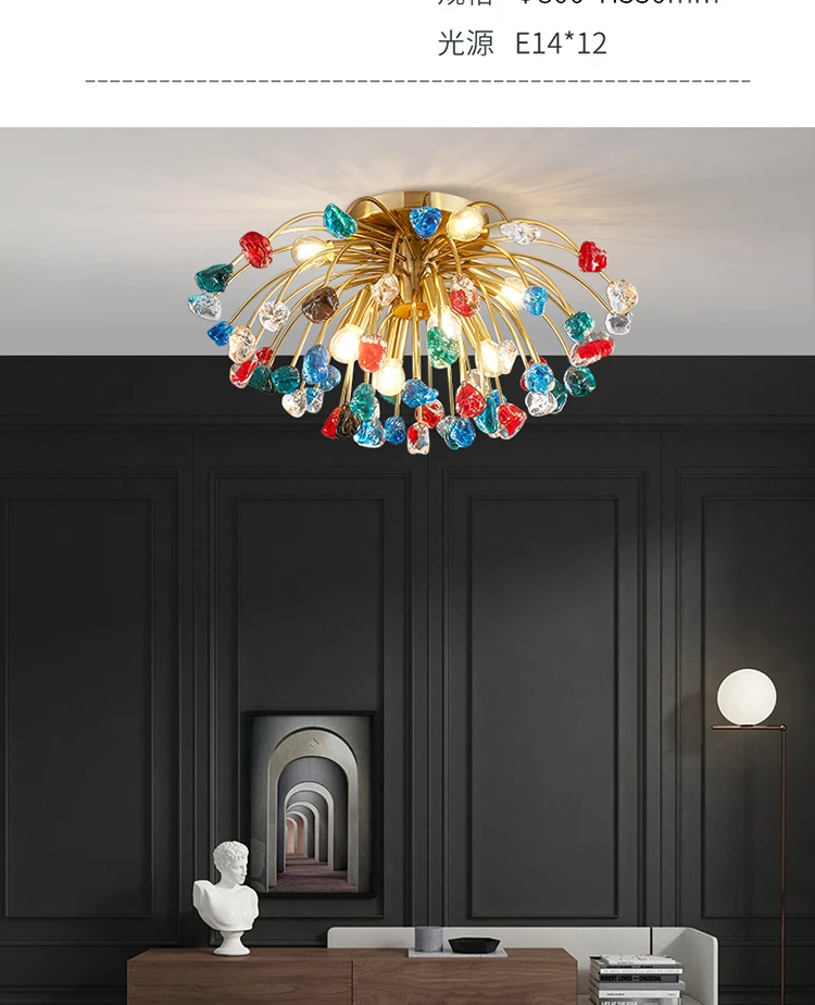 Luxus LED Decken Energie Spar Lampe rund Wohn Zimmer Lobby Chrom Kristalle klar 