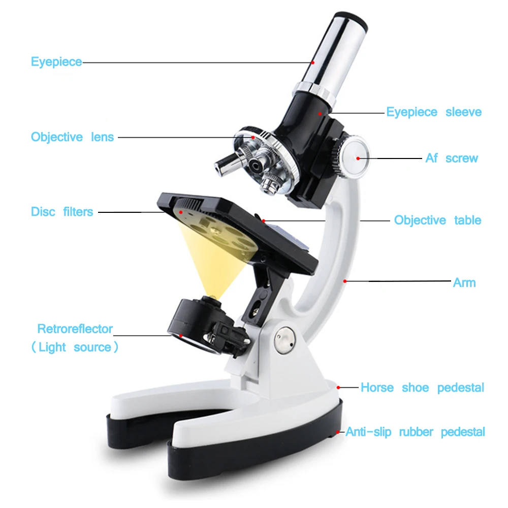 Цифровой набор микроскопов с аксессуарами комплект 100X-1200X дети Студенческий микроскоп биология научная лаборатория мини-лупа