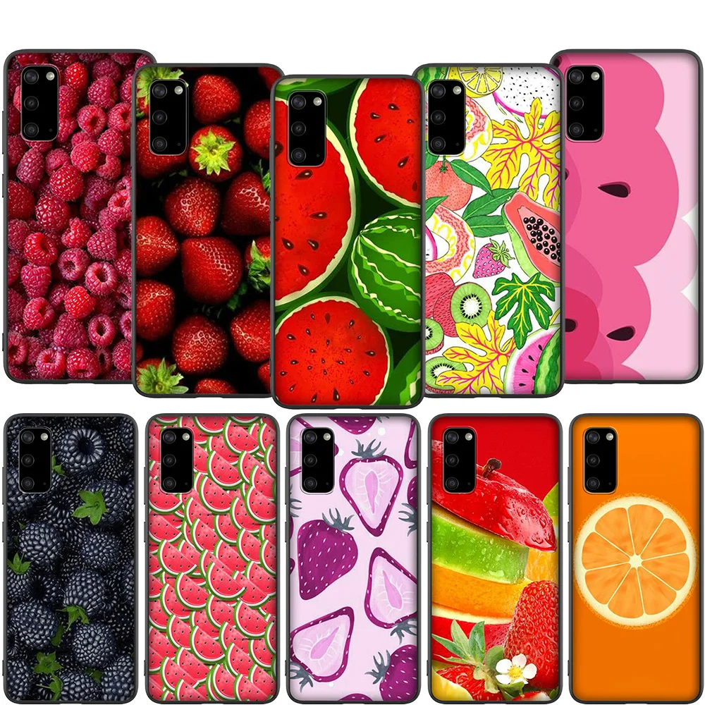 T75 фрукты Клубника арбуз чехол для Samsung A01 A10 A11 A20 A20E A21 A30 A40 A41 A50 A51 A60 A70 A71 A81 A91 M10 M20 M30 |