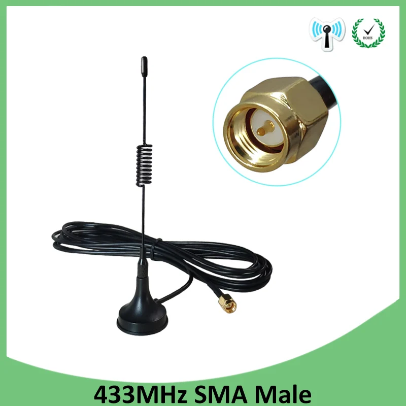 5 шт. дБи 433 МГц антенна GSM SMA разъем с магнитным основанием для усилителя