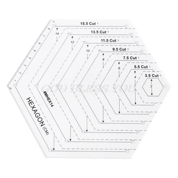

Hexagon Quilting Ruler Patchwork Plastic Template DIY Sewing Tools Useful Drop Shipping
