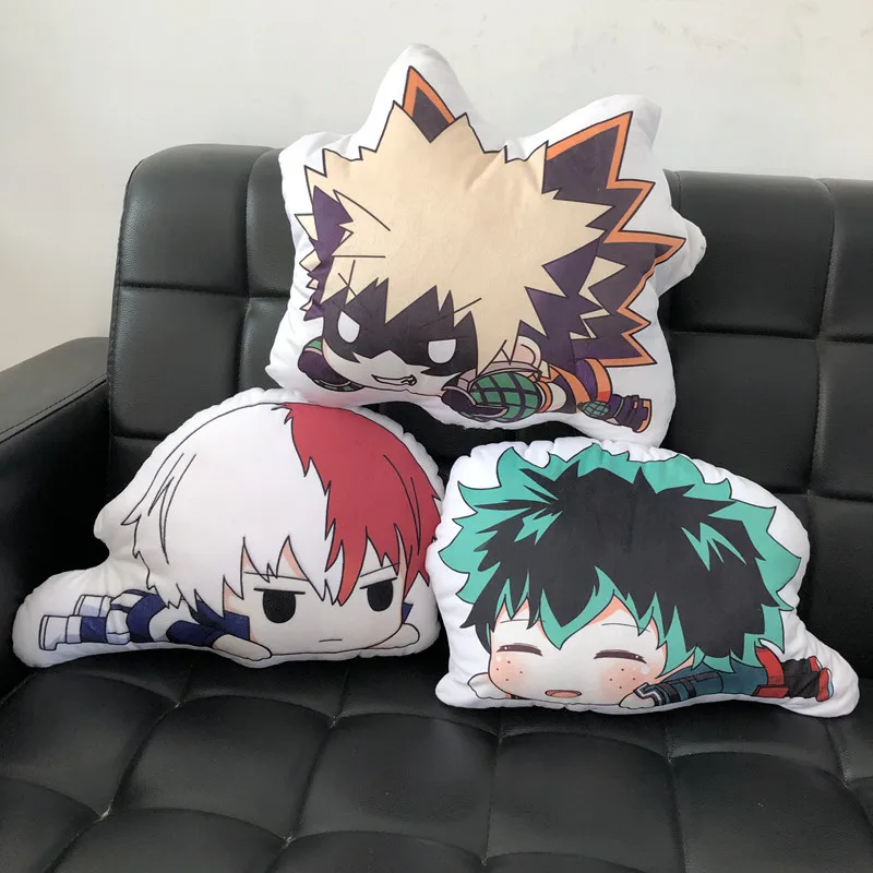 

1pc 35cm 45cm Lovely Anime My Hero Academia Bakugou Katsuki Todoroki Shoto Midoriya Izuku Bolster Plush Boku Academia Pillow