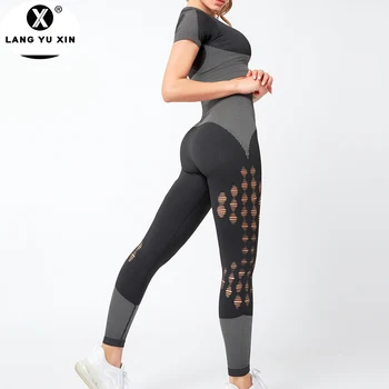 

Womens Sexy 2 Piece Sports Outfit Tracksuit Set Shirt Bodycon Pants Joggers Clubwear Sportswear Set