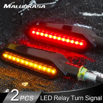 

2PC Motorcycle Turn Signals 24LED Flowing Water Flashing Blinker Braking Stop Signals/Running Tail Light DRL Flasher for Honda