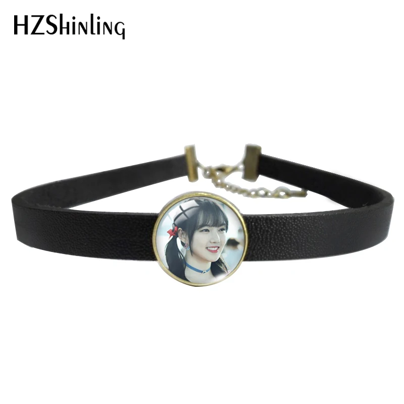 Женский кожаный чокер HZSHINLING Kpop колье со стеклянными подвесками и