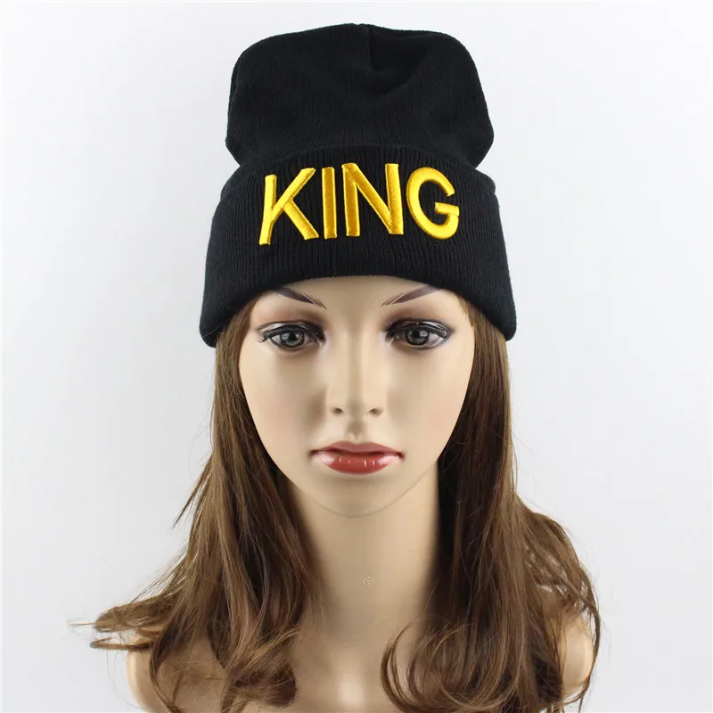 Зимние шапки King Queen Beanies для женщин и мужчин осенняя теплая вязаная шапка Skullies с