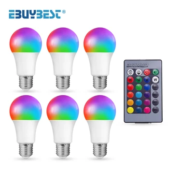 Smart Lamp E27 10W 15W Ac 85-265V Led Lamp Kleurverandering Dimbare Rgb Lamp met Afstandsbediening Led Lampada Decor Thuis