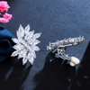 CWWZircons Classic Flower Shape CZ Stones Silver Color No Pierced Hole Ear Clip On Earrings Jewelry for Women CZ160 1