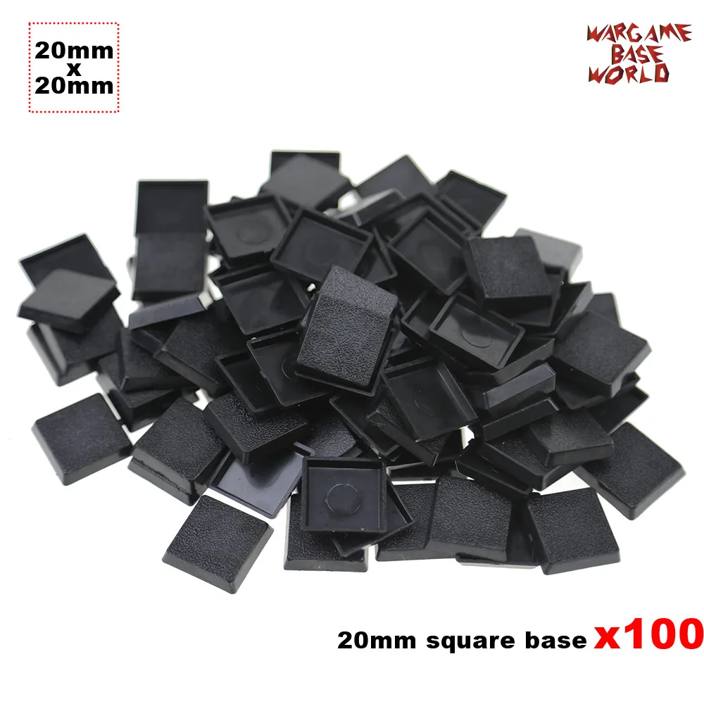 Bases cuadradas de plástico para juegos de mesa, bases para warhamemr de 100x20mm
