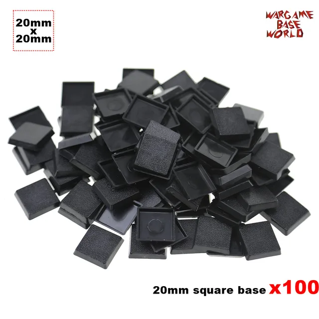 100 x 20mm Square bases Made from plastic for table games bases for warhamemr 1