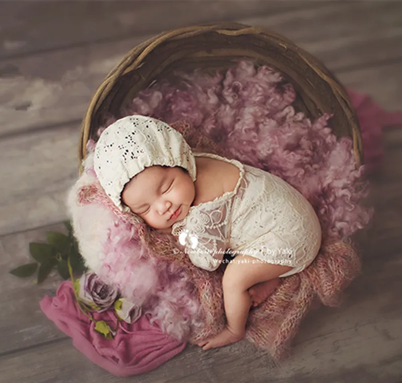 Newborn newborn photography props hand-woven basket newborn creative photography props bird