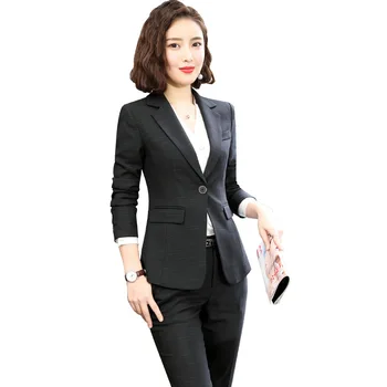 

Business Blazer Set Pant Suit Women's Long Sleeve Jacket Trousers Shirt Work Formal Clothes Interview Suit YWZ863