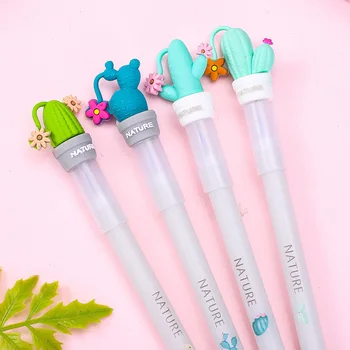 

1Pc Cute Cactus Potted Erasable Gel Pen 0.5mm Blue Ink Erasable Pen Novelty Washable Magical Pen For Kids Gift School Stationery