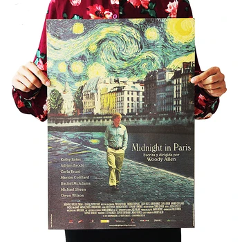 

Movie Midnight In Paris Vintage Kraft Paper Poster Bar Cafe Western Restaurant Wall Sticker 50.5x35cm Decorative Paintin