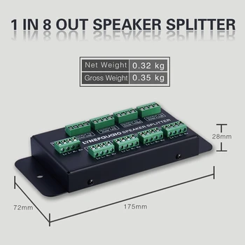 

1 in 8 Out Amplifier and Sound, 8 Zone Sound Source Signal Distribution Panel, o Input, 300W Per Channel