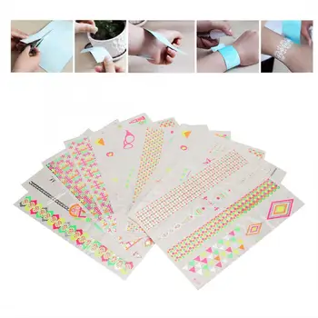 

10pcs Temporary Tattoo Sticker Bright Color Exquisite Pattern Decoration Decals Tattoo Tool Temporary Tattoo Body Art