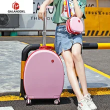 20''Rolling багаж набор Детский чемодан на колесиках Детская сумка на колесиках для девочек Дорожная кабина для переноски багажа Милая мультяшная коробка