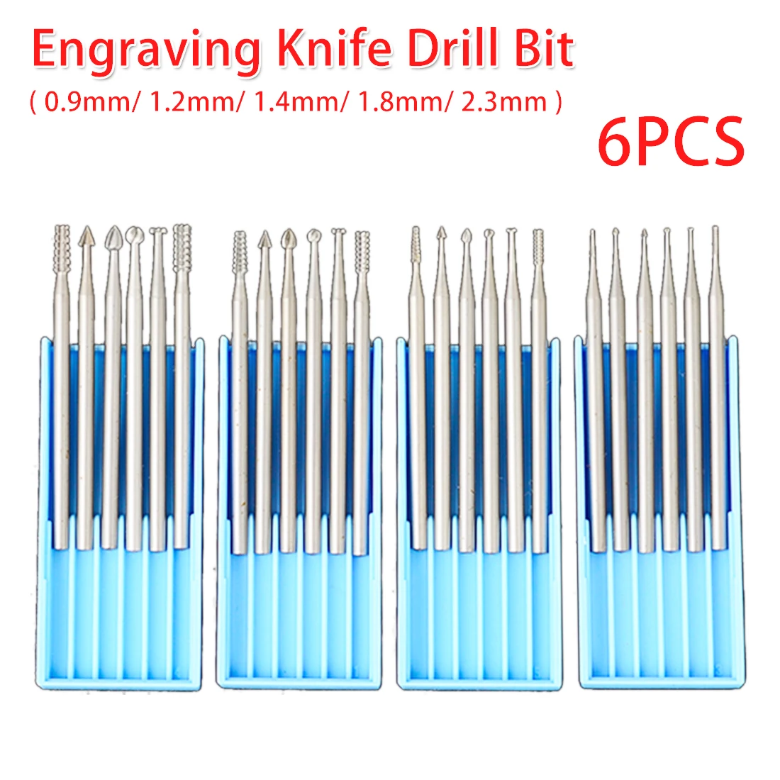 

6pcs Tungsten Steel Engraving Knife End Mill Woodworking Router Bit Wood Milling Cutter For Carvings /Olive Kernel /Lvory Fruit