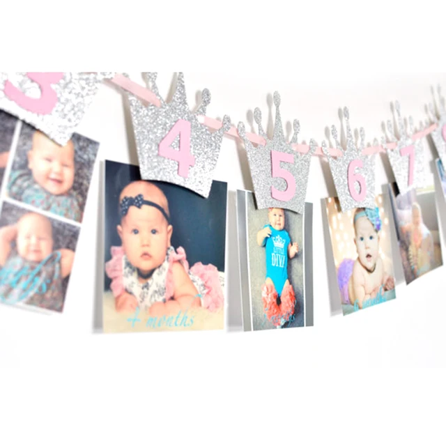 AERZETIX Happy 1st Birthday Baby Photo Banner 1 - 12 India