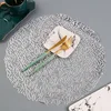 Table Mat Hibiscus Flower Bronzing PVC Placemat Hollow Insulation Coaster Pads Table Bowl Home Christmas Decor Heat Resistant 4
