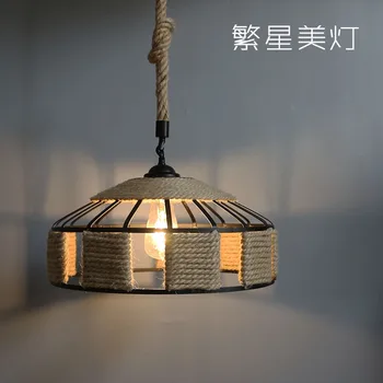 

Vintage Rope Pendant Lights Lamp Loft Creative Personality Industrial Lamp Edison Bulb American Style for Living Room Decoration