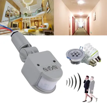 

Motion Sensor 200V 12V Motion Detector Automatic Infrared PIR Sensor 200V 180 Degree Rotating Outdoor Timer Light Switch