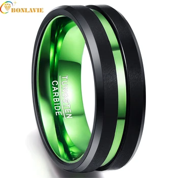 

Purple Inner Ring Scrub Groove Men Rings Tungsten Carbide Anillos para hombres Male Fashion Jewelry Drop Shipping