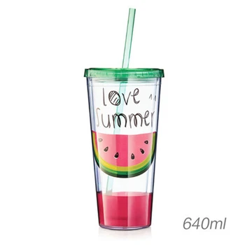 

Plastic Water Mugs Cup Coffee Kids With Straw Creative Goods Fincan Drinkware Copo Cartoon Eco-friendly Mug Cup Stocked QZJ086