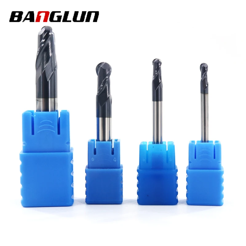 

2/5/10pcs R2.5mm HRC45 Ball End Mill 2 Flute Tungsten Cobalt Alloy Milling Cutter Ball Nose End Mill