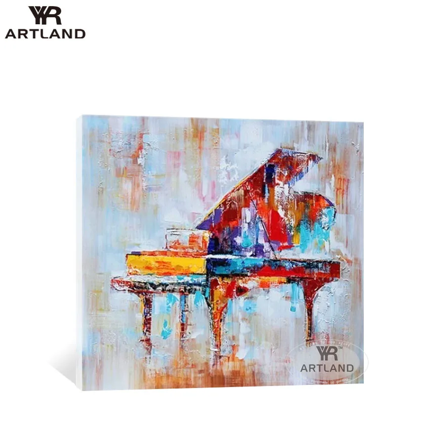 YYR-ARTLAND Big sizes colorful piano Hand painted abstract oil painting on canvas wall home decoration for living room no framed | Дом и сад