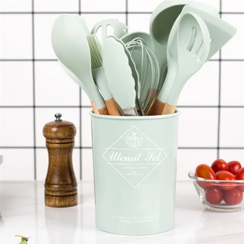 

Silicone Kitchenware Cooking Soup Spoon Spatula Brush Scraper Pasta Server Egg Beater Kitchen Cooking Tools Non-Stick Cooking