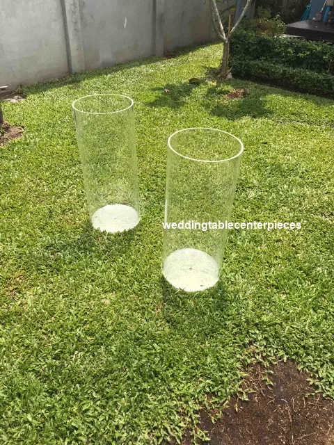 2 шт./компл.) акриловый кристалл круглый backrop и пьедестал цилиндр для свадебных