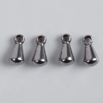 

20Pcs/Lot 2.6*6.2mm Stainless Steel Water Drops Charms Beads Extender Tail Chain End Beads For Jewelry Making Supplies