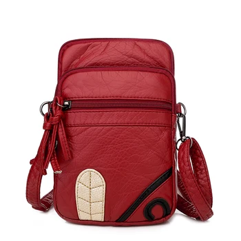 

Fashion Women Shoulder Bag Pu Washed Leather Crossbody Bag Patchwork Messenger Bag Quality Women Small Bag Pocketes Phone Pouch