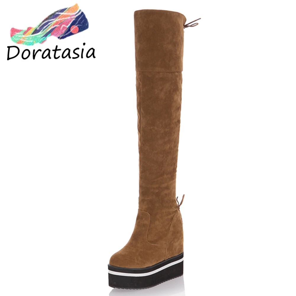 DORATASIA 34-47 Fashion High Platform Over The Knee Boots Ladies lace-up Thigh High Boots Women 2019 Hidden Heels Shoes Woman DORATASIA 34-47 Fashion High Platform Over The Knee Boots Ladies lace-up Thigh High Boots Women 2019 Hidden Heels Shoes Woman
