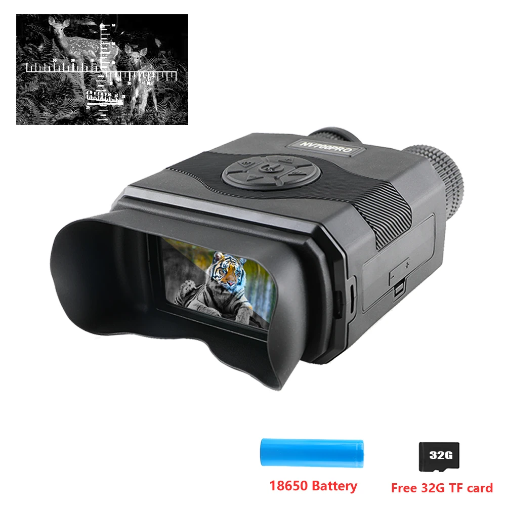 

NV700pro Infrared Night Vision Binocular NV700 Zoomable IR LED NV Telescope Binoculars 3.5" LCD Display with Free 32GB Micro SD
